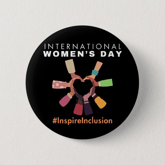 Inspire Inclusion Internationale Vrouwendag Ronde Button 5,7 Cm (Voorkant)
