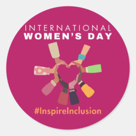 Inspire Inclusion Internationale Vrouwendag Ronde Sticker