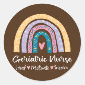 Inspire regenboog ronde sticker (Voorkant)