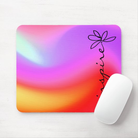 INSPIRE tekst over abstract neon Muismat (Met muis)