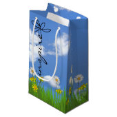 Inspire-tekstmaaltijd in gras klein cadeauzakje (Voorkant Gekanteld)