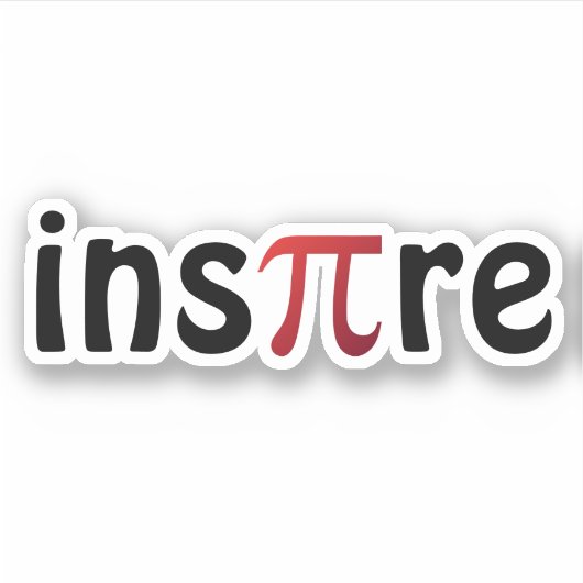 Inspire Wiskunde Geek Zwart Rood Pi Dag Sticker (Voorkant)