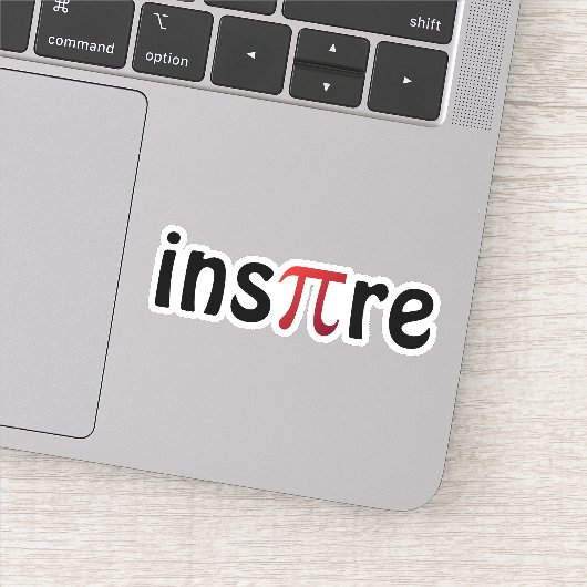 Inspire Wiskunde Geek Zwart Rood Pi Dag Sticker (Detail)