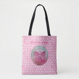Inspire "Word de Verandering" Roze vlindermozaïek Tote Bag