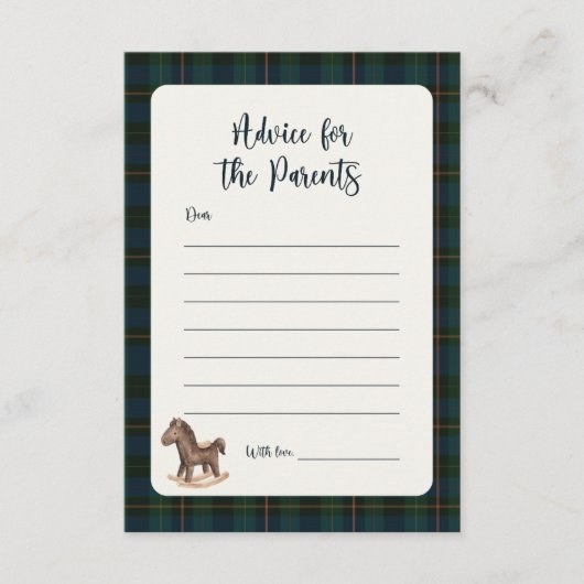 Inspired Baby Shower Advice Card (Voorkant)