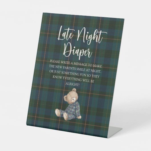 Inspired Baby Shower Diaper Game Reclamebord Met Voetstuk (Voorkant)