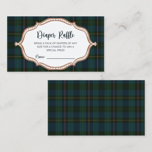Inspired Baby Shower Diaper Raffle Advieskaart (Voorkant / Achterkant)