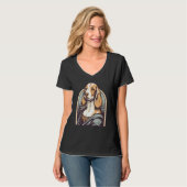 Inspired by Lisa Art Portrait of a Beagle Dog T-shirt (Voorkant volledig)