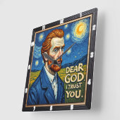 Inspired: Dear God I Trust You Vierkante Klok (Hoek)
