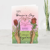 Inspired Inclusion Womens Day Card Hand- drawn Feestdagen Kaart (Voorkant)