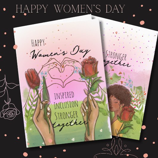Inspired Inclusion Womens Day Card Hand- drawn Feestdagen Kaart