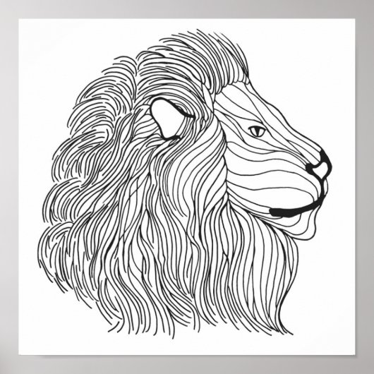 Inspired Lion Head 10 Poster (Voorkant)