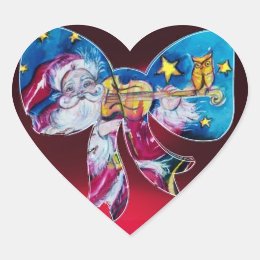 INSPIRED SANTA CHRISTMAS BOW HEART HART STICKER (Voorkant)