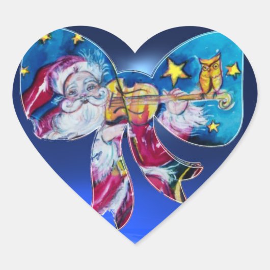 INSPIRED SANTA CHRISTMAS BOW HEART HART STICKER (Voorkant)