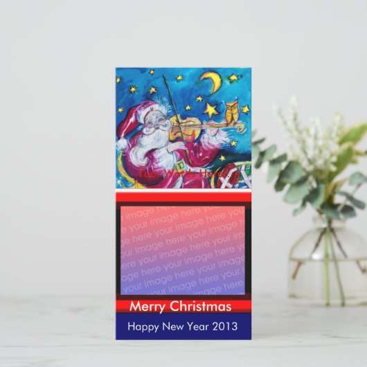 INSPIRED SANTA CHRISTMAS FOTO TEMPLATE FEESTDAGENKAART (Staand voorkant)