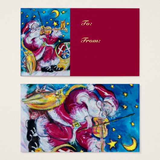 INSPIRED SANTA Kerstnacht Rood Blauw Visitekaartje (Voorkant /achterkant)