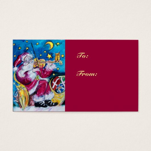 INSPIRED SANTA Kerstnacht Rood Blauw Visitekaartje (Voorkant)