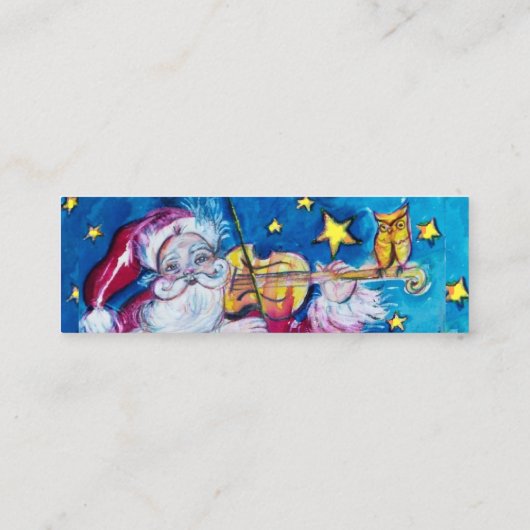 INSPIRED SANTA PLAYING VIOLIN MINI VISITEKAARTJE (Achterkant)