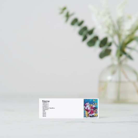 INSPIRED SANTA PLAYING VIOLIN MINI VISITEKAARTJE (Staand voorkant)