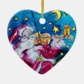 INSPIRED SANTA Red Ruby Gem Stone Heart Keramisch Ornament (Voorkant)