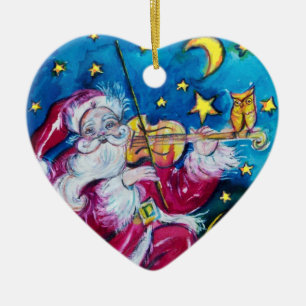 INSPIRED SANTA Red Ruby Gem Stone Heart Keramisch Ornament