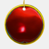 INSPIRED SANTA Red Ruby Gem Stone Keramisch Ornament (Achterkant)