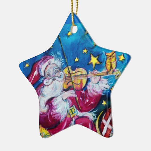 INSPIRED SANTA Red Ruby Gem Stone Star Keramisch Ornament (Links)