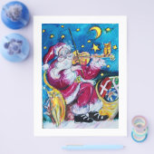 INSPIRED SANTA VIOLIN PLAYER Kerstmis Flyer (Enkel)