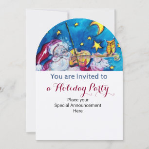 INSPIRED SANTA VIOLINIST CHRISTMAS PARTY INVITE KAART