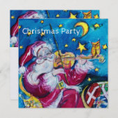 INSPIRED SANTA VIOLINIST CHRISTMAS PARTY INVITE KAART (Voorkant / Achterkant)