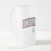 "Inspired Spark" Frosted Glass-Mok Matglas Bierpul (Voorkant links)
