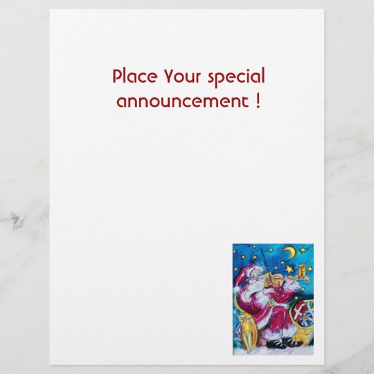 INSPIRED VIOLINIST SANTA Blue Kerstmis Flyer (Achterkant)