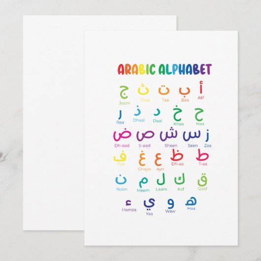 Inspireer Arabisch leren: prachtige alfabetkunst Kaart (Voorkant / Achterkant)