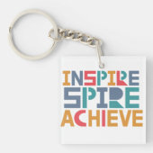 Inspireer Aspire Bereik Vierkante Sleutelhanger (voorkant)