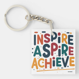 Inspireer Aspire Bereik Vierkante Sleutelhanger