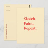 Inspireer creatieve volharding met typografie cita briefkaart (Voorkant / Achterkant)