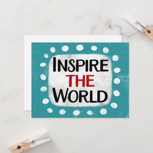 Inspireer het Wenskaart van de wereld Kaart (Voorkant / Achterkant in situ)