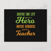 Inspireer Honderden u een Geweldige Leraar bent Feestdagenkaart (Voorkant)