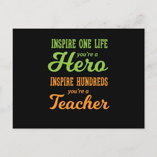 Inspireer Honderden u een Geweldige Leraar bent Feestdagenkaart (Voorkant)