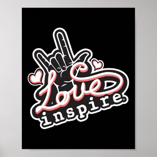Inspireer liefde Gebarentaal Doof Bewustzijn Poster (Voorkant)