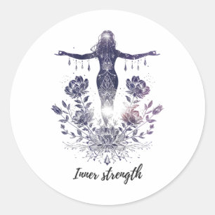 Inspireer Sereniteit - Yoga En Mindfulness Kunst A Ronde Sticker