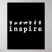 inspireert merk ASL American Sign Language Deaf Aw Poster (Voorkant)