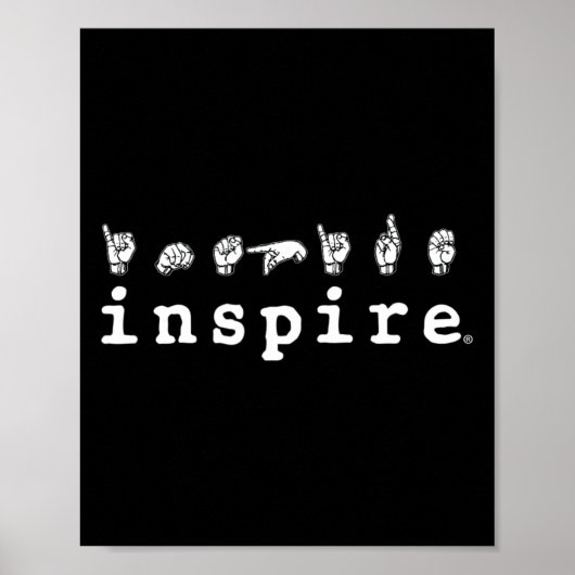 inspireert merk ASL American Sign Language Deaf Aw Poster (Voorkant)