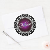 InspireMe! Geloof Black White Mandala Plum Circle Ronde Sticker (Envelop)