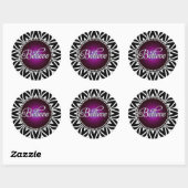 InspireMe! Geloof Black White Mandala Plum Circle Ronde Sticker (Vel)