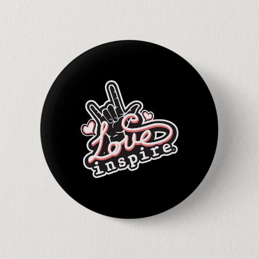 inspireren Liefde ASL ILY Hand Gebarentaal Deaf Aw Ronde Button 5,7 Cm (Voorkant)