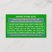 INSPIREREN OM IN LEVEN TE BLIJVEN ZELFMOORDPREVENT VISITEKAARTJE (Voorkant)