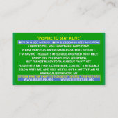 INSPIREREN OM IN LEVEN TE BLIJVEN ZELFMOORDPREVENT VISITEKAARTJE (Achterkant)