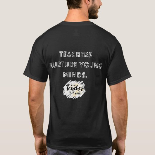 Inspireren, onderwijzen, herhalen t-shirt (Achterkant)