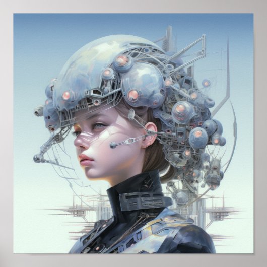 Inspireren van de toekomst - Futuristische Abstrac Poster (Voorkant)